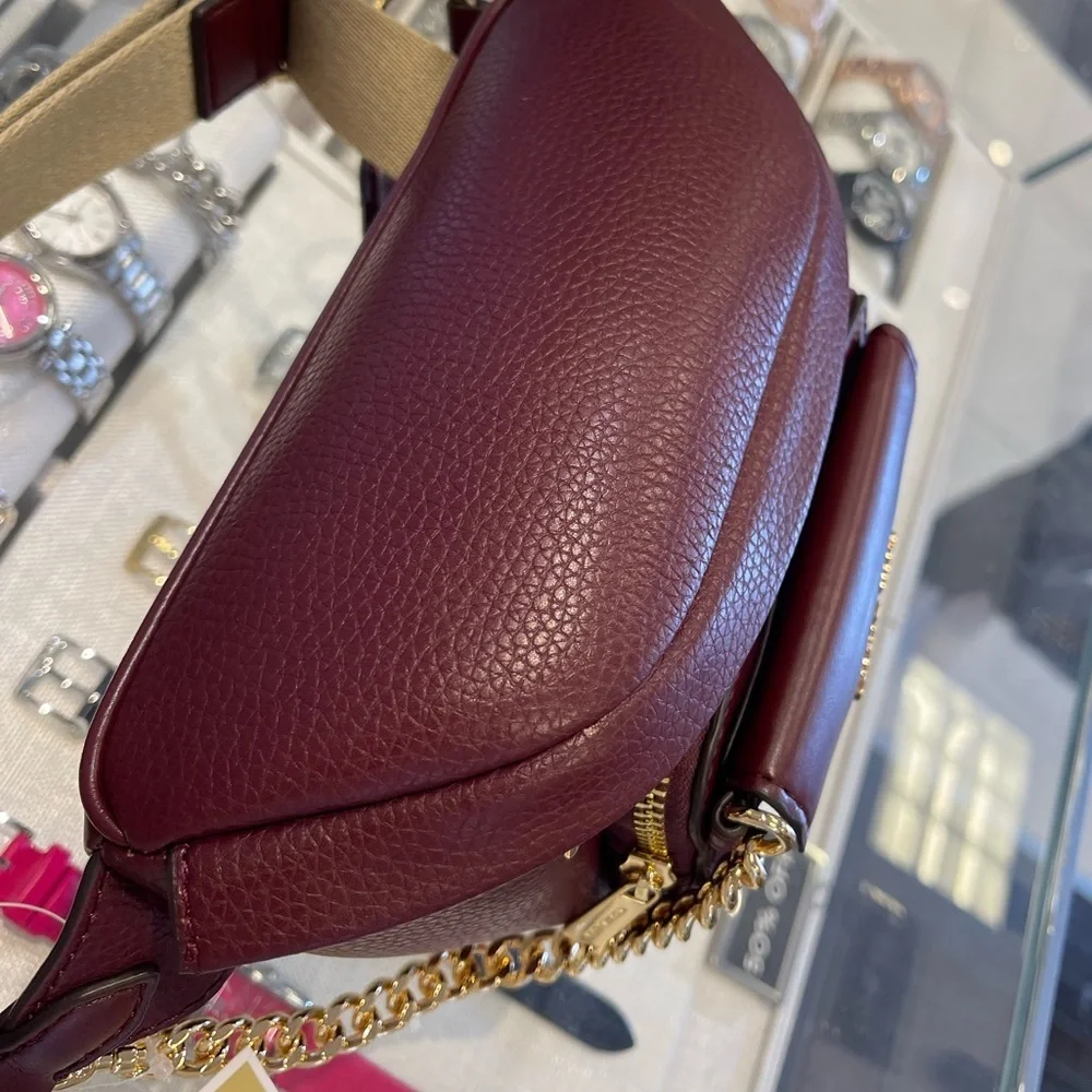 Michael Kors Maisie 2 In 1 Small Leather Waist pack Fanny pack Bag (Oxblood) MK